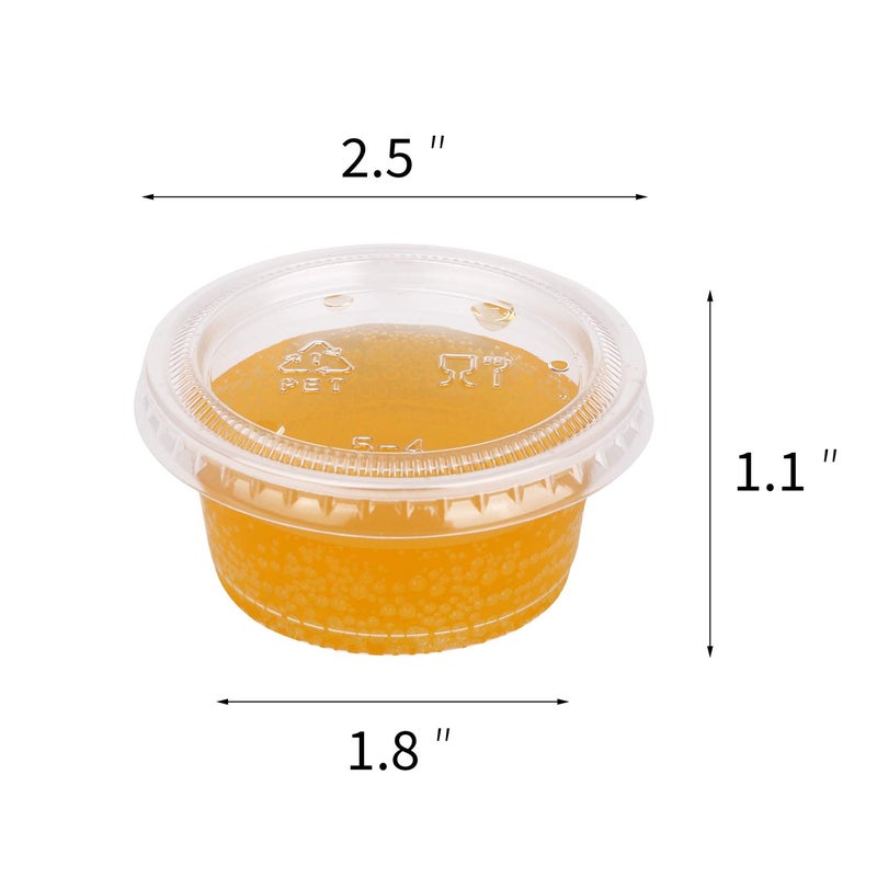 FULING [200Pack-2oz Small Plastic Containers with Lids, Jello Shot Cups, Condiment Cups for Meal Prep, Portion Control, Salad Dressing Slime Medicine - Image 3